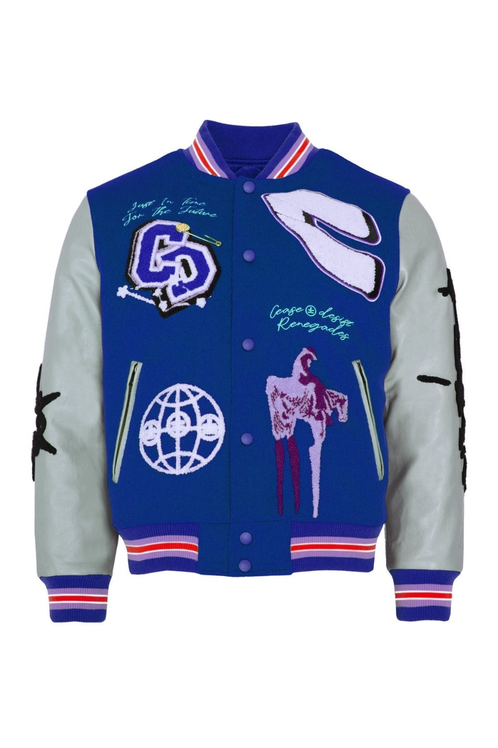 Louis Vuitton Sky Blue Varsity Jacket (Custom