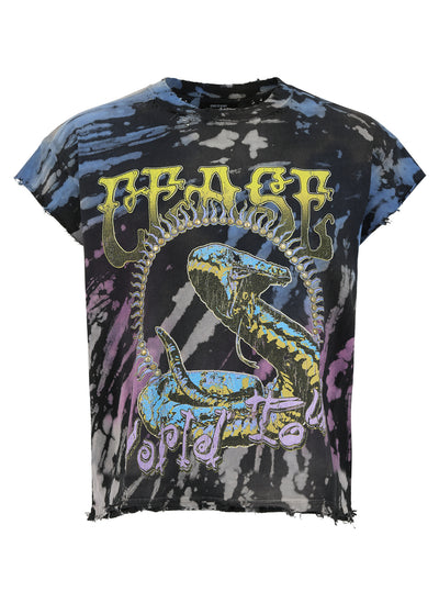 SNAKE WORLD TOUR TIE-DYE - BLACK (CUT OFF)