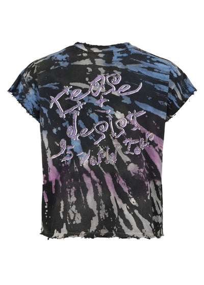SNAKE WORLD TOUR TIE-DYE - BLACK (CUT OFF)