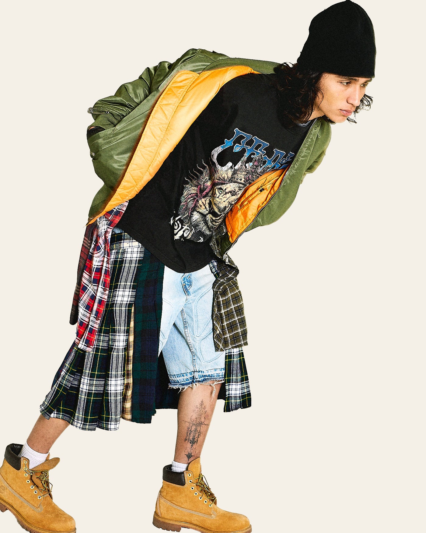 Kilted Bomber (Olive)
