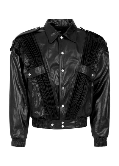 ACCORDION LEATHER JACKET