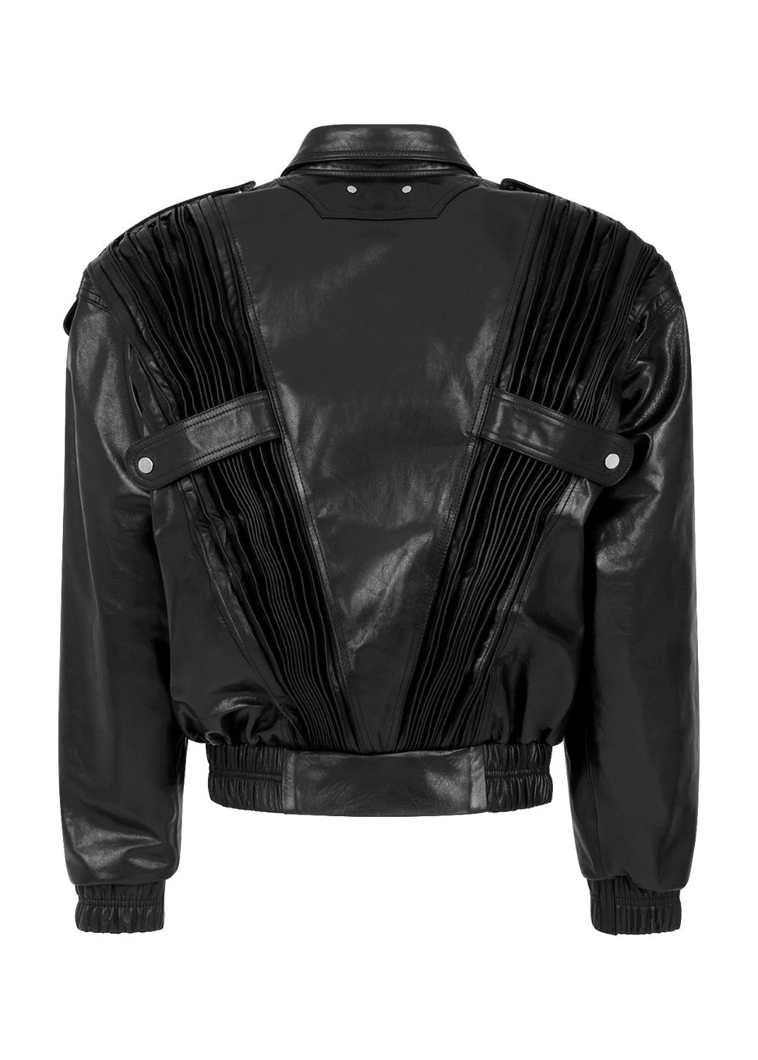 ACCORDION LEATHER JACKET