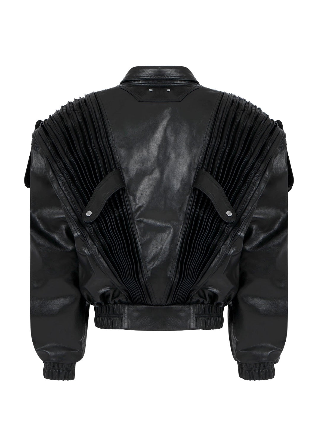 ACCORDION LEATHER JACKET