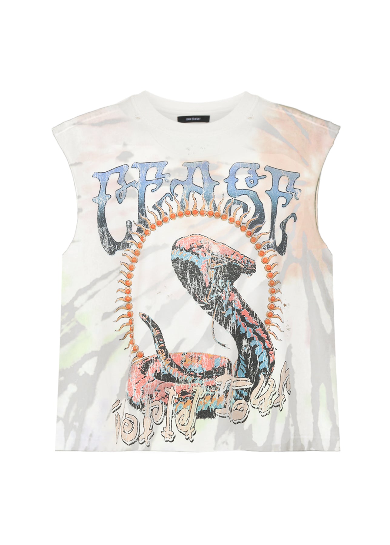 SNAKE WORLD TOUR TIE-DYE - WHITE (CUT OFF)