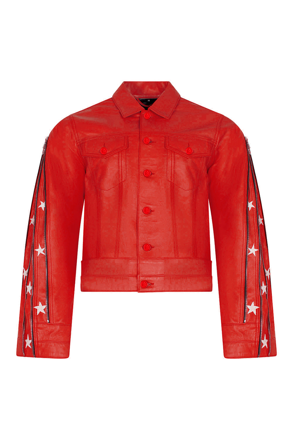 SUNSET RODEO LEATHER JACKET-RED