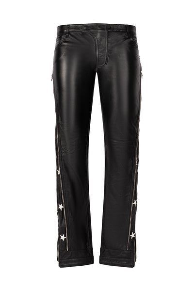 SUNSET RODEO LEATHER PANTS-BLACK