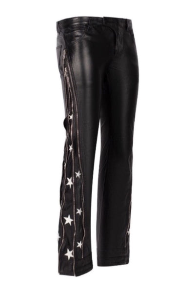 SUNSET RODEO LEATHER PANTS-BLACK
