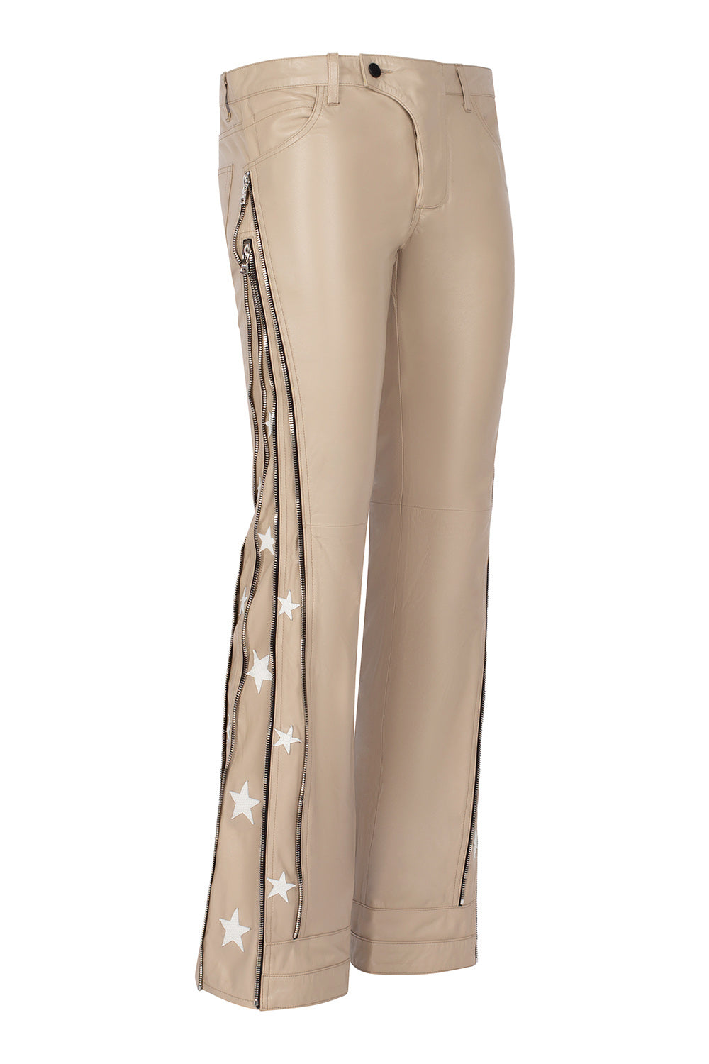 SUNSET RODEO LEATHER PANTS-BEIGE