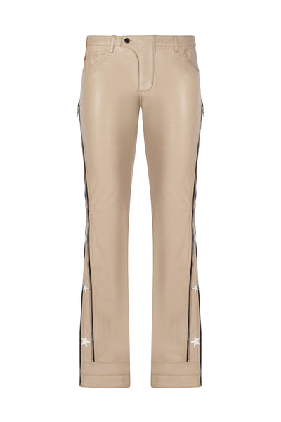 SUNSET RODEO LEATHER PANTS-BEIGE