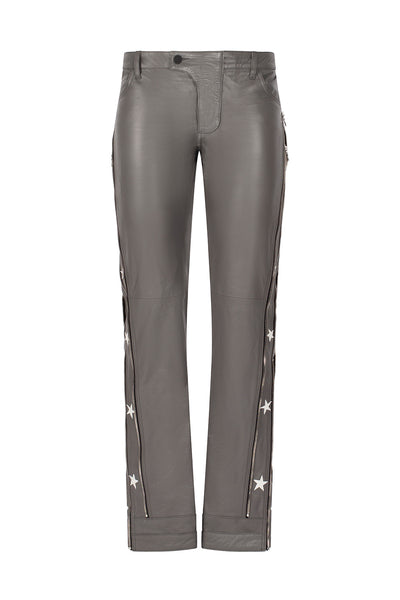 SUNSET RODEO LEATHER PANTS-GREY
