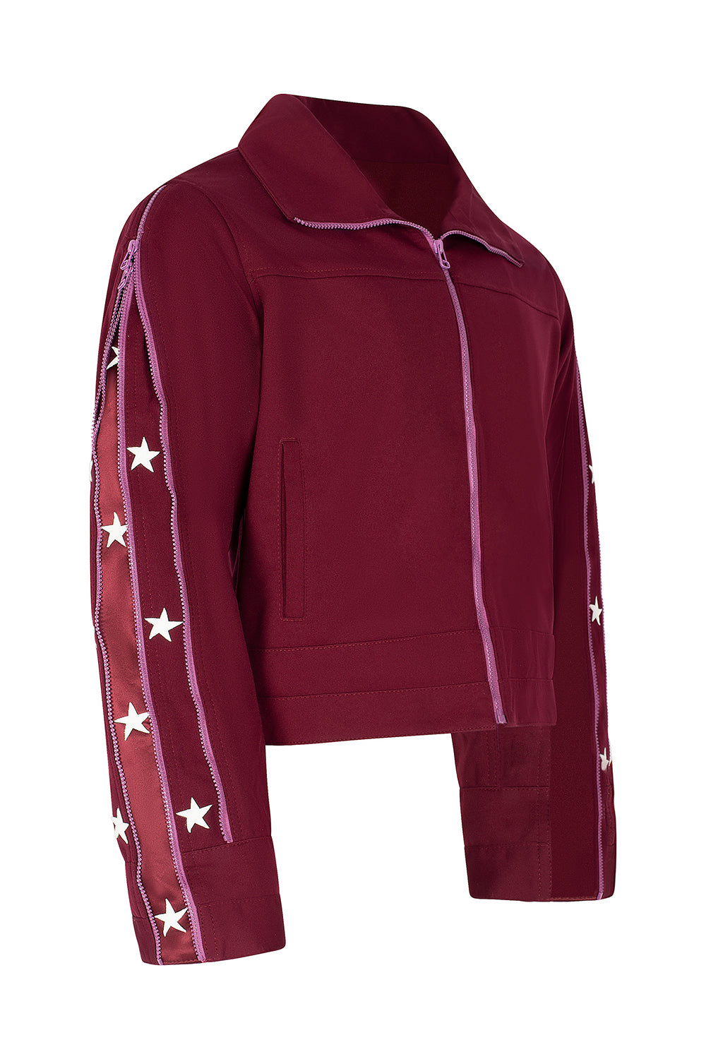 SUNSET RODEO TRACK JACKET-BURGUNDY